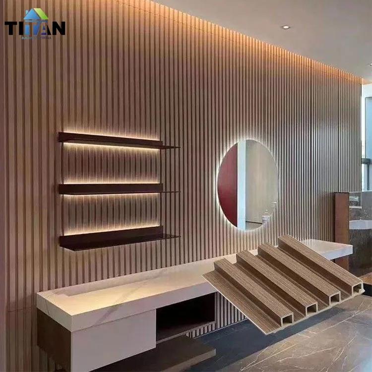 Wpc деревянные композитные рифленые жалюзи панели из ПВХ комнатные Lambrin Decorativo стеновые Para украшения интерьера
