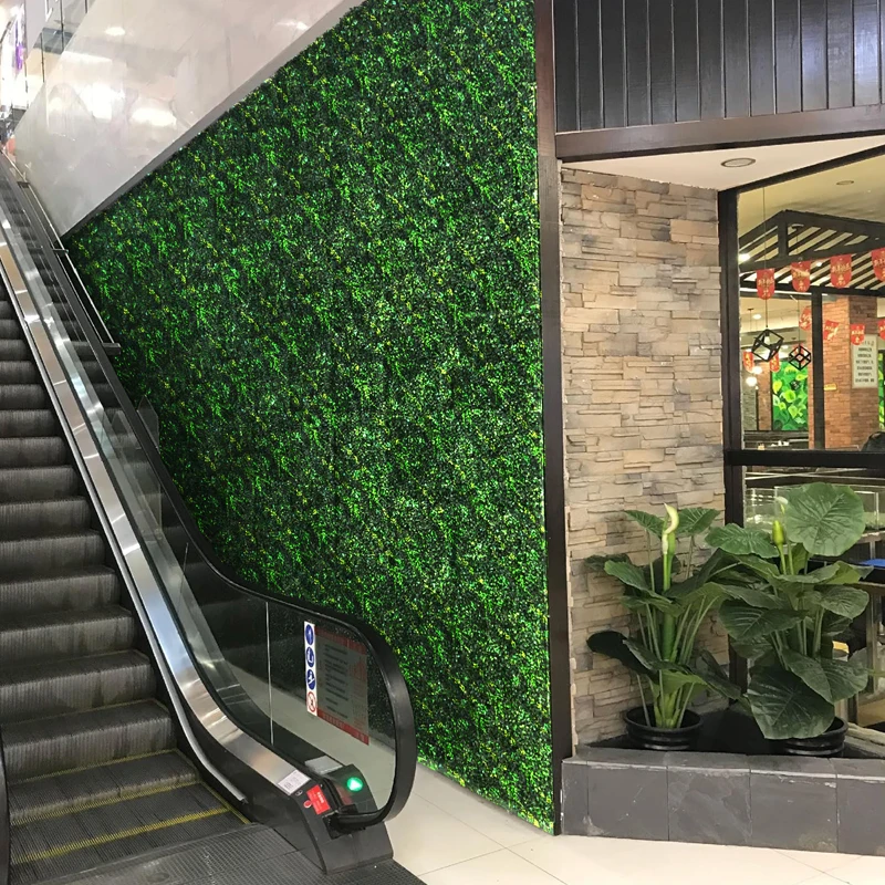 50*50cm Artificial Plant Wall Panels Lawn Plastic Hanging Artificial Grass Wall for Interior Wall Decoration