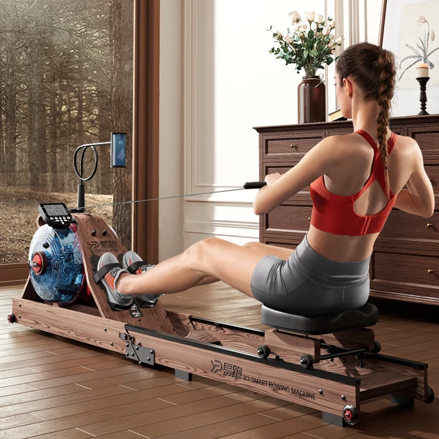 YPOO indoor hydraulic rowing machine fitness air rowing machine foldable magnetic seated rowing machine with  YPOOFIT APP