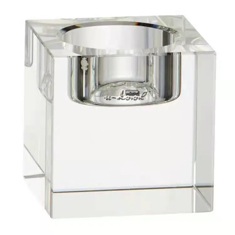 European and American simple light luxury style wedding home decoration crystal candlestick solid transparent candlestick