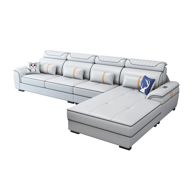 Factory FUN NEST Italian modern corner sofa furniture soft foam U shape sofa home luxury ash wood frame villa sofa set furniture