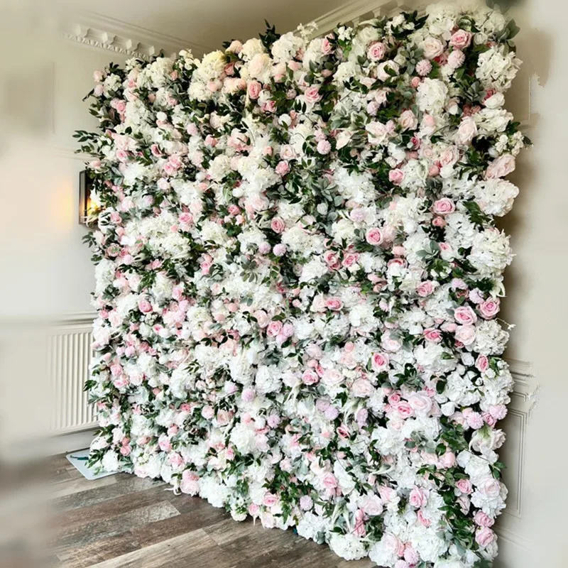 KCFW-200 Hot Sale Artificial Silk Rose Wall Wedding Decoration Artificial Flower Backdrop Event Flower Wall