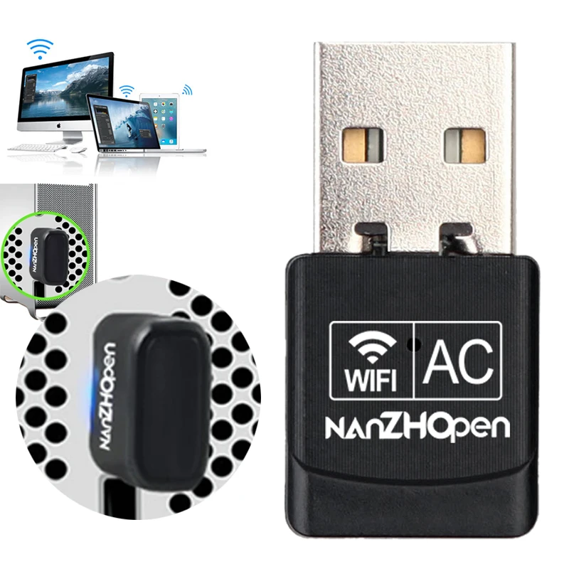 Customized Logo WiFi 802.11 11AC ZP-600M Wireless USB Dongle 2.4GHz 5.8GHz Wi-Fi USB2.0 600Mbps Adapter