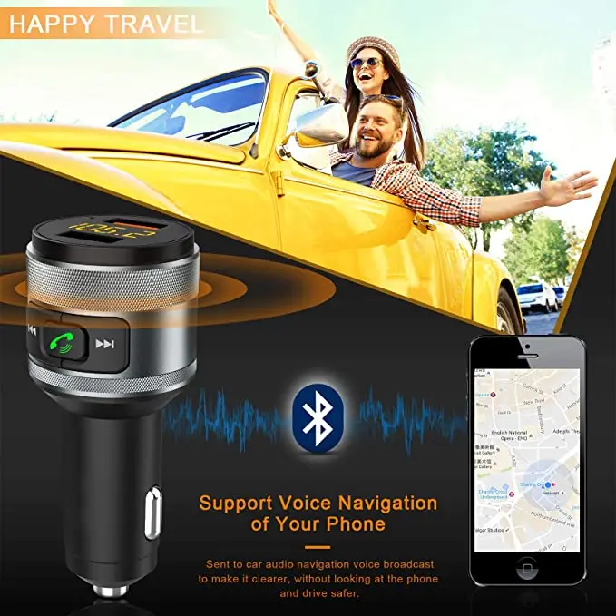 3 0 беспроводной Bluetooth FM-радиоадаптер музыкальный плеер/автомобильный комплект и 2 USB-порта зарядное устройство/Bluetooth FM-передатчик для