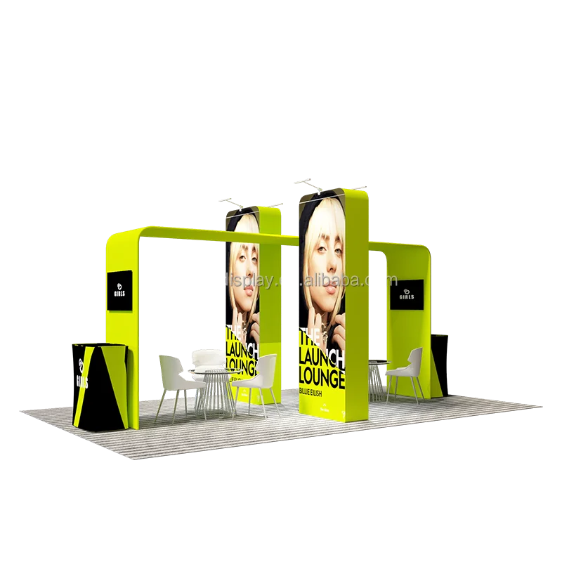 Portable Fashion Fair Booth Design Easy Assemble Modular custom printed fast build tawns exhibition trade show 10x20 booth