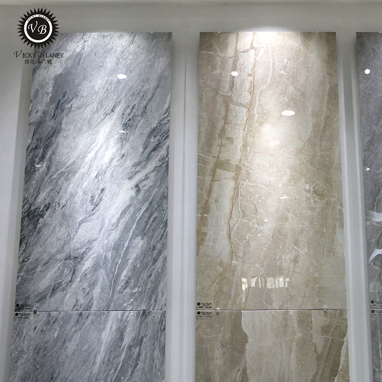 Grey acid resistant big size porcelain floor wall  ceramic  living room tile