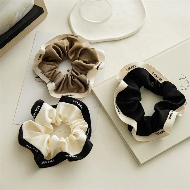 French elegant hair scrunchies ribbon sewing hair accessories for women