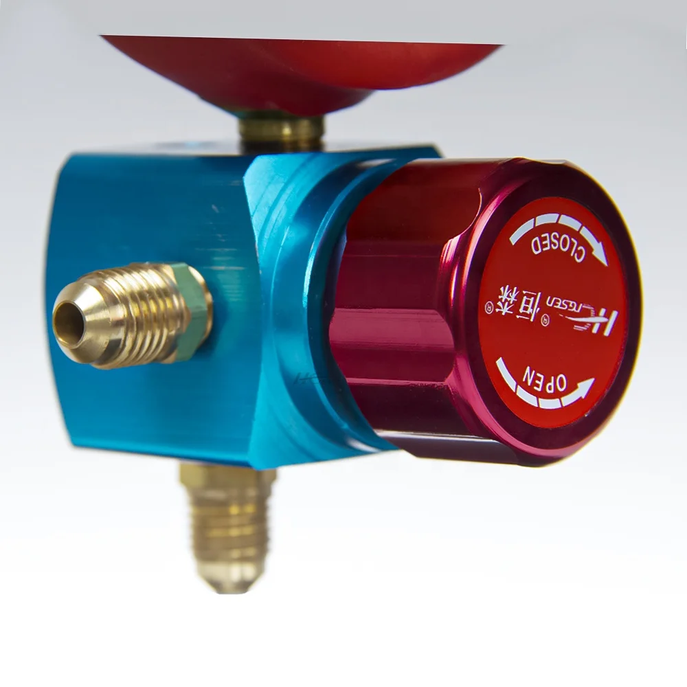 Aluminum two-way valve Manifold  diaphragm manometer with 1.6 precision for AC refrigeration