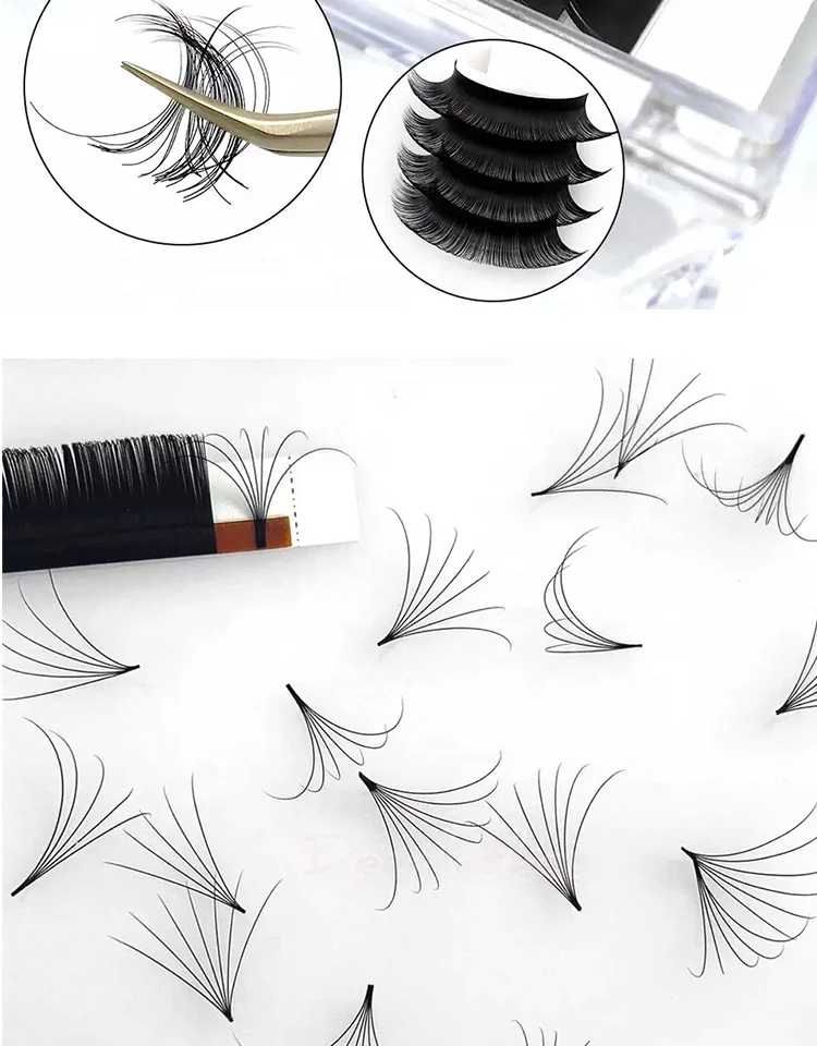 Natural Volume Easy Fanning Faux Mink Dark Black 5-25mm 0.05 Korean Pbt Eyelash Extension Vendor
