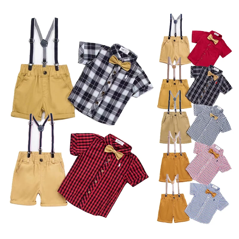 In-Stock Items dress for kids 2-10 Breathable Casual Style kids sets two piece Shorts Summer Collection boys suits