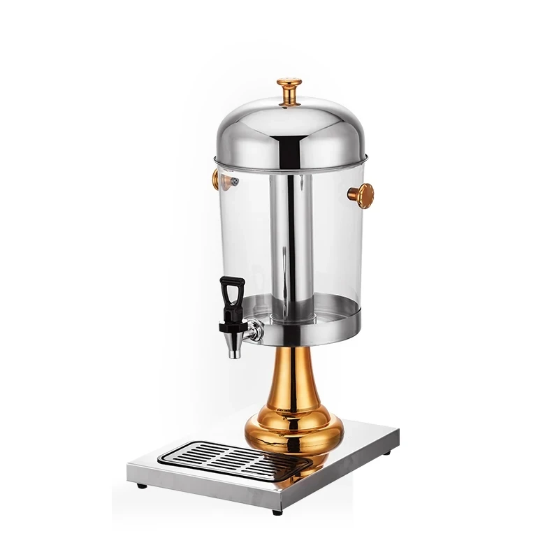 Commercial Stainless Steel Chafing Dish Buffet Ware Glass Beverage Dispenser Stand Manual Juice Jar Dispenser With Tap