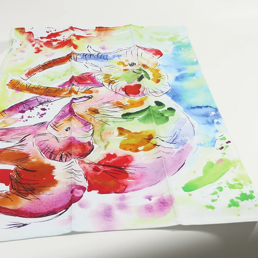 Hoshom Wholesale Dish Cloths Linen Souvenir Tea Towel Kitchen Christmas Tea Towels Customize Print