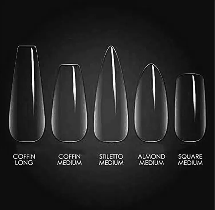 500pcs  Full Cover Ultrathin Frosted Ballerina Coffin Almond Olva Stiletto Nail Tips Soft Gel Nail Tips Gelly Tips