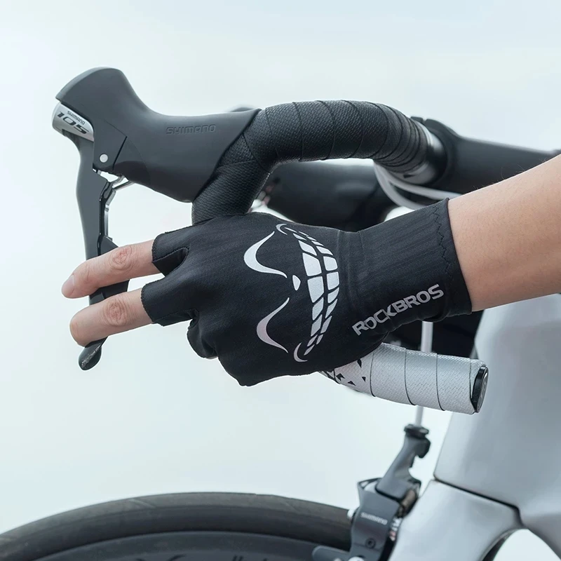 Bike Half Gloves Bicycle Motorcycle Smile Face Summer Comfortable Shock Absorption Breathable Nylon Thumb Terry cloth Design