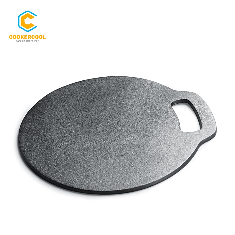 Cookercool Kitchen Pancake Pre Seasoned Cast Iron Pizza Pan Crepe Dosa Roti Tawa Budare Grill Fry Pan