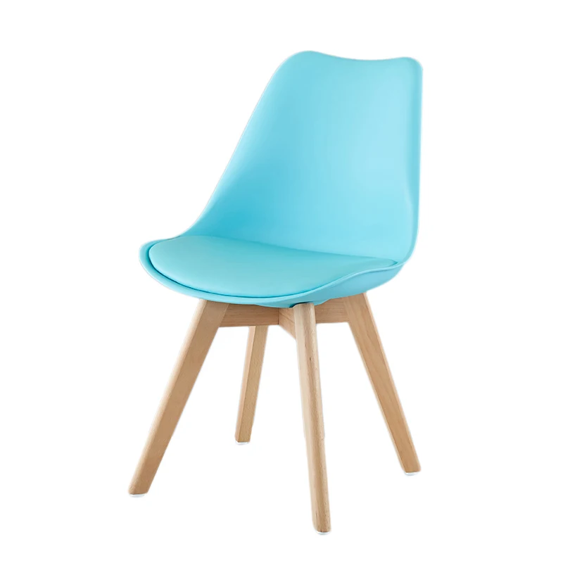 Durable fashion plastic PP seat beech wood legs tulip chair household dining room furniture with fast delivery