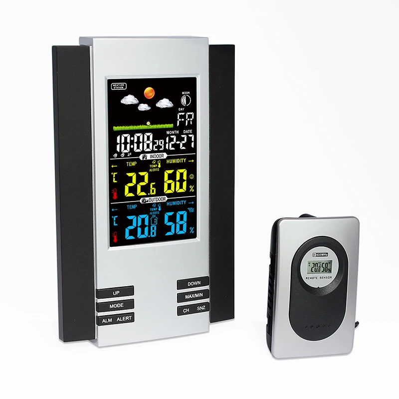 DT-04 color digital thermometer weather forecast clock LCD table alarm clock color display Wireless weather station