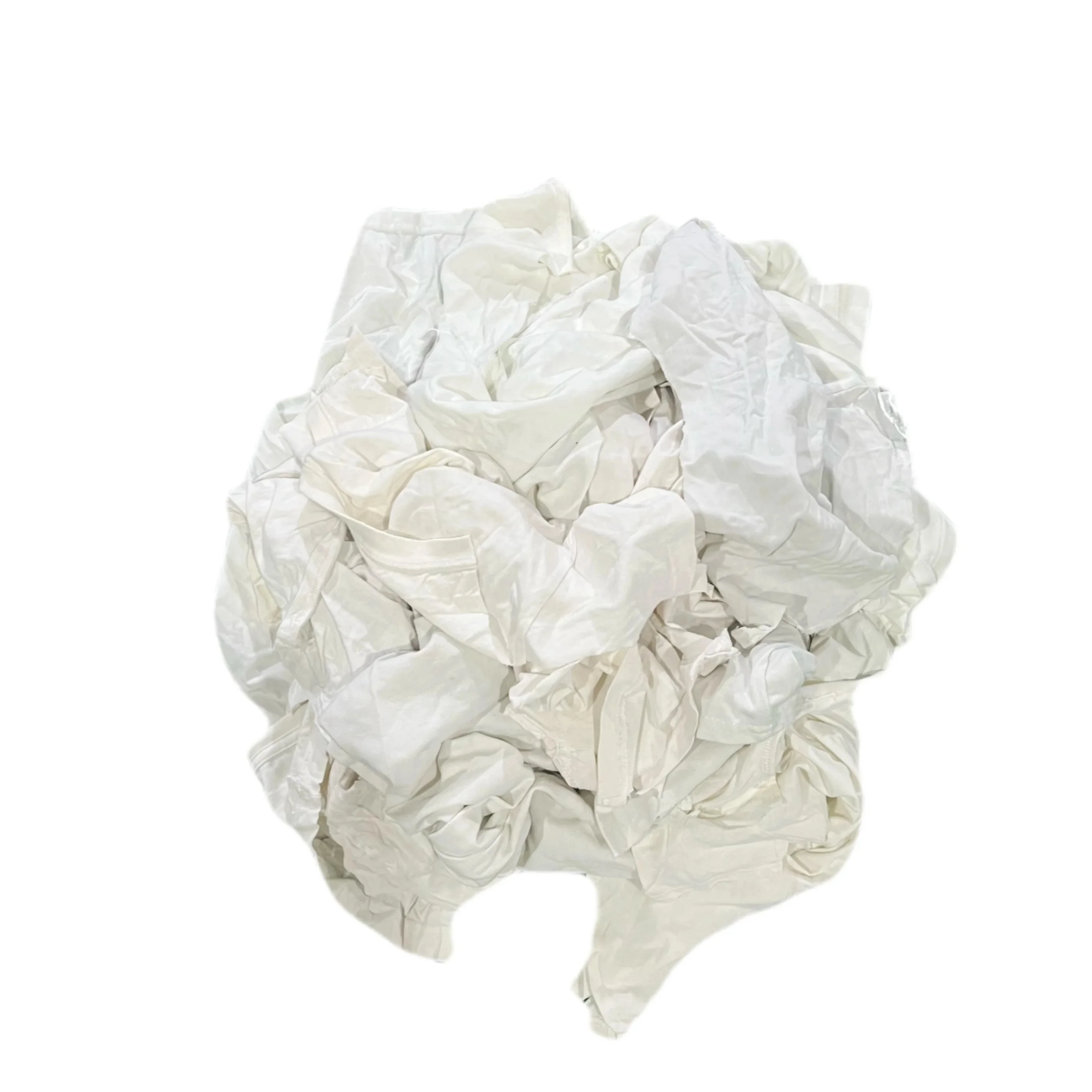 Cutting from Used Clothes into Pieces White T-shirt Cotton Rags Industrial Cleaning Rags for Cleaning