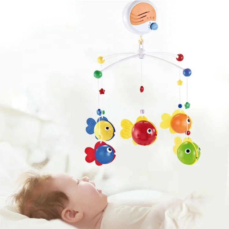 Цветная Пластиковая музыкальная подвесная кровать для рыбы, детская кроватка, игрушки
