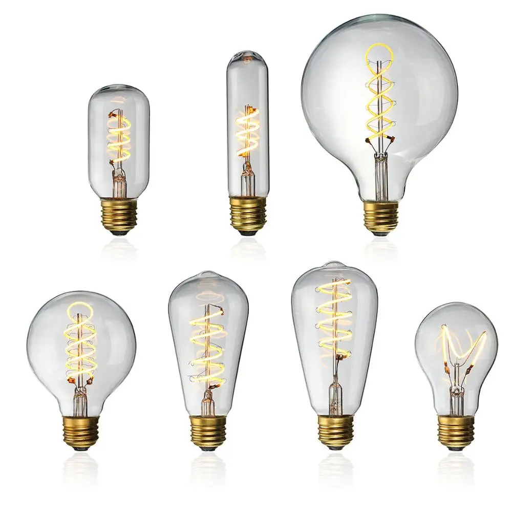 ST64 A60(A19) G80 G95 G125 T185 T225 T300 T45 C35 T10-125  China High Quality t Share Globe Candle led Soft Filament Bulb