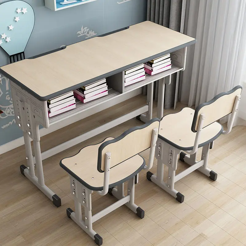 Elementary school stem classroom student desk double seat desk and school class chair chair to study school desk wood