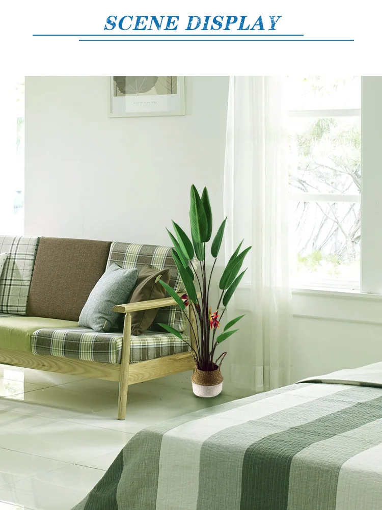 Indoor Home Decoration Fabric Tree with Flower Bird of Paradise Plant Artificial Skybird