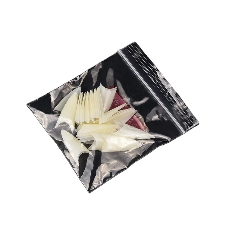 500 pcs false nails half cover tips bulk clear natural acrylic Long pointed shaped ballerina nails art tips cut u