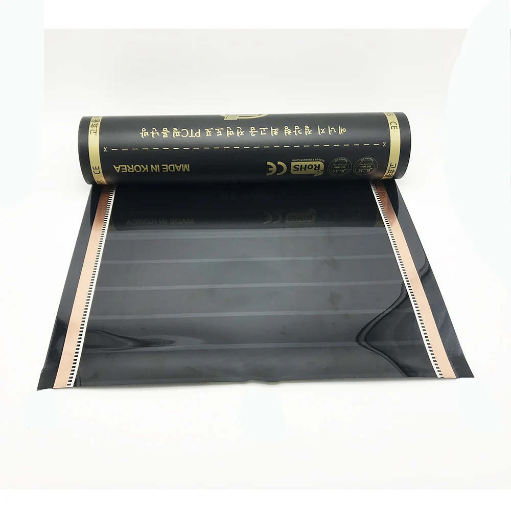 High Glass Graphene PTC Heating Film Korea Energy Saving Anti-overheat Black Infrared Electric Warm Floor Film
