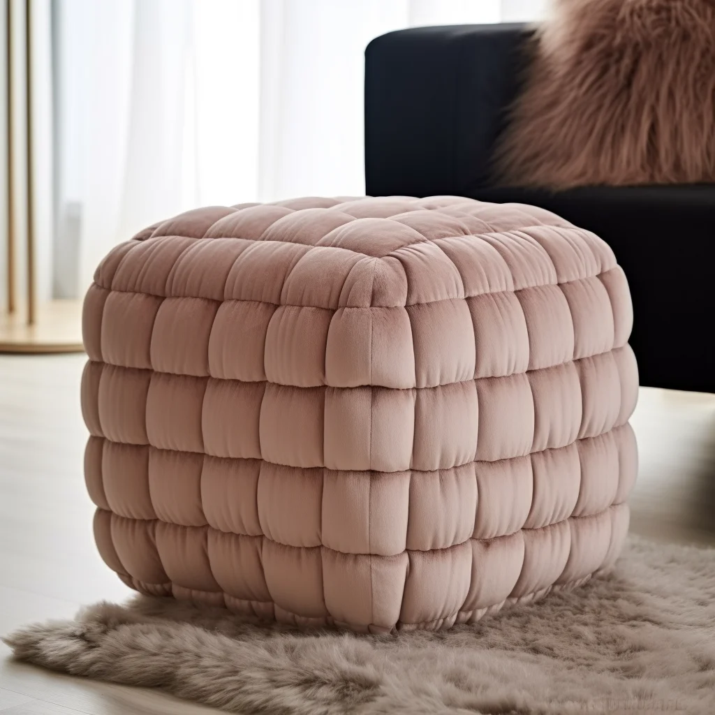 Bailey Custom Square Braided Pouf Bean Bags Sofa Bedroom Living Room Office Dorm Ottoman Pouf Chair