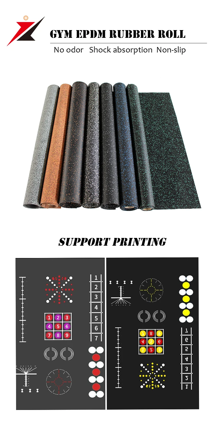 8mm rubber flooring roll for fitness room  gym roll for sport flooring