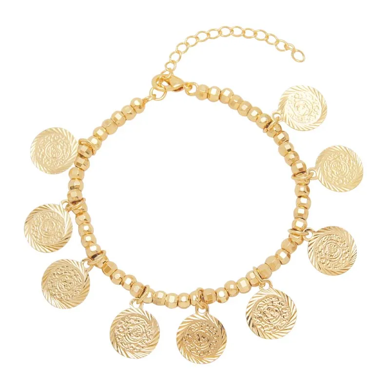 Factory Wholesale Muslim Coin Earrings Ring Bracelet Jewelry set Arab Gold Plated Popular Jewelry