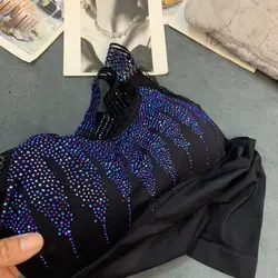 New Korean Hot Elastic Suspender Bottomless Rhinestone Shirt Inside Light Vest Top Outside