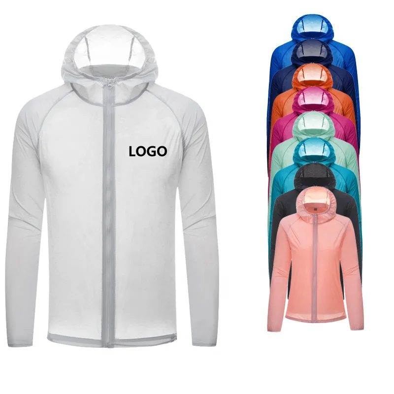 Summer Reflective Unisex Sports Jackets Outdoor Waterproof Windbreaker Rain Jacket Coat Thin Lightweight Mens Activewear