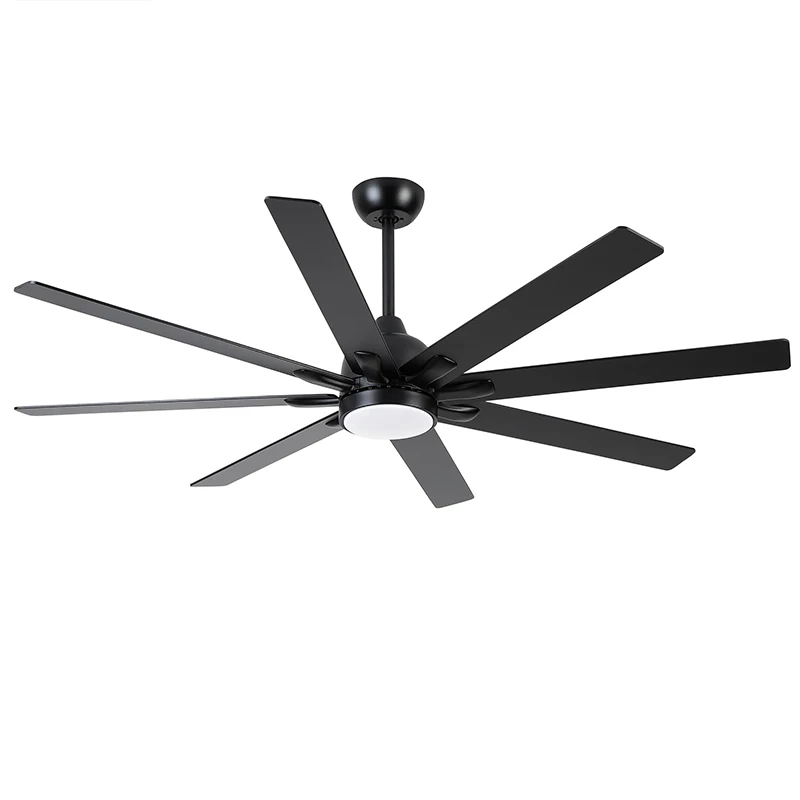 72 inch Industrial Large Ceiling Fans with Lights and Remote Indoor/Outdoor Black Modern Warehouse Farmhouse Ceiling Fan