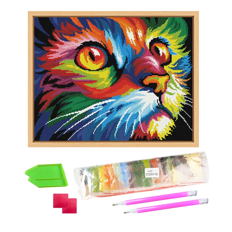 Photo Custom 5D DIY Full Drill  Modern Art Diamond Mosaic Painting Cartoon Cat Diamond Painting Kit For Home Decoration