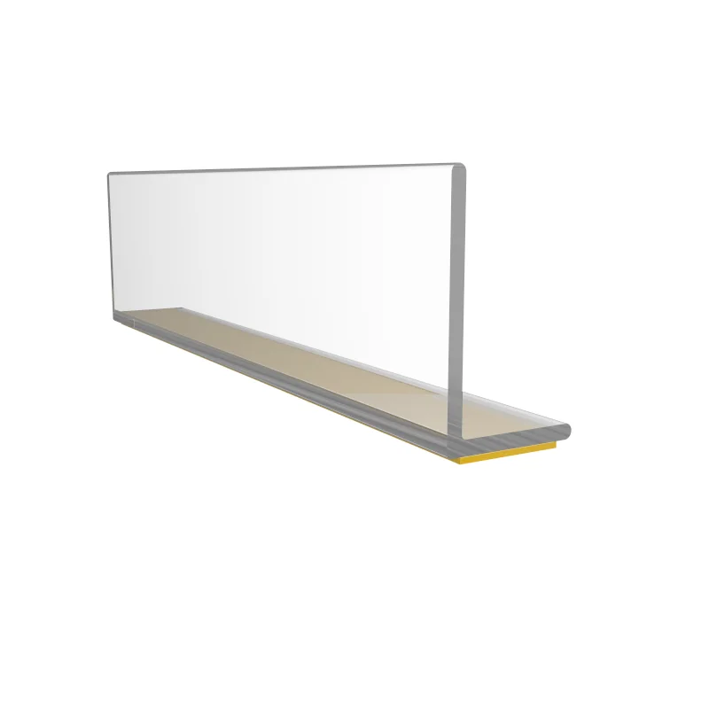 PVC L shape Custom Design work on Supermarket Shelf divider or stopper on shelf edge