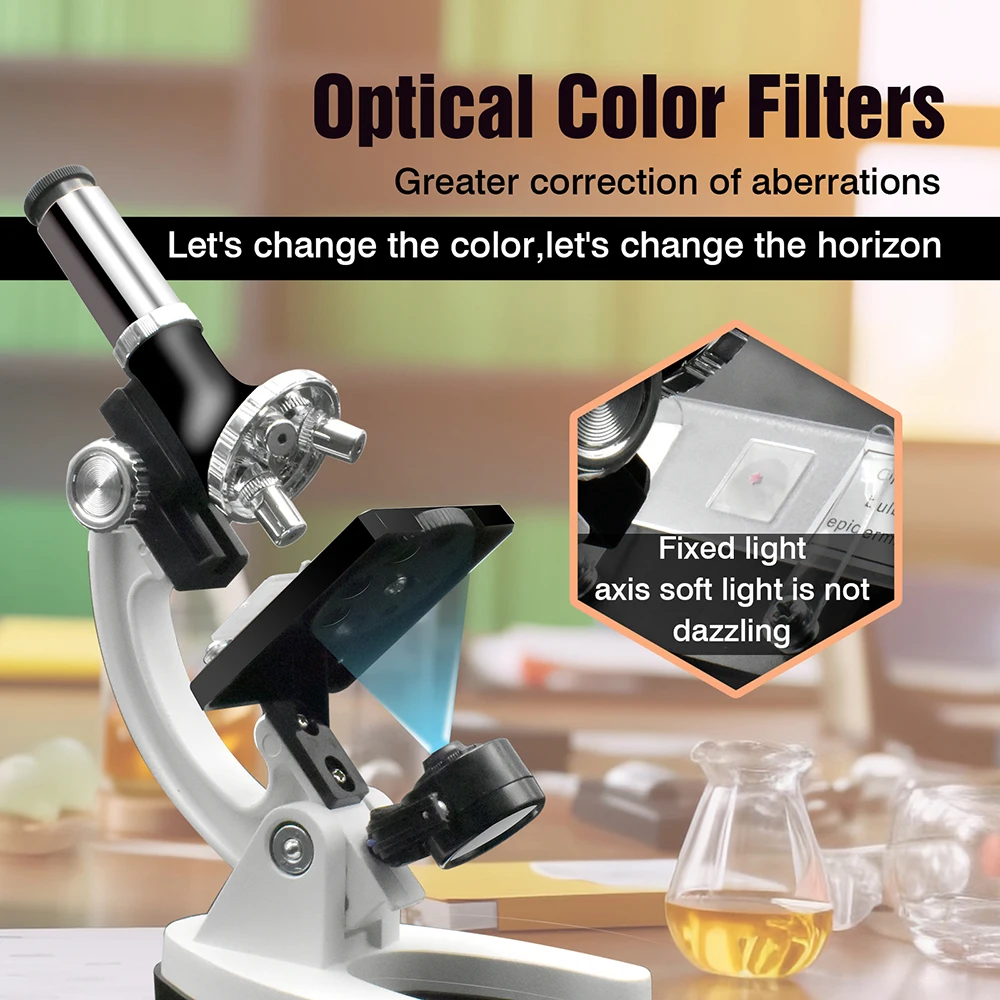 Microscope Kit 1200X Science Kit Experiments Educational Toys For Kids Beginner
