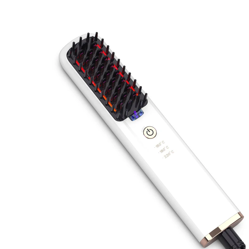 Hair Beauty Tools New Arrival Ionic Infrared Hair Brush Straightener Led Display Negative Ion Flat Irons With Comb