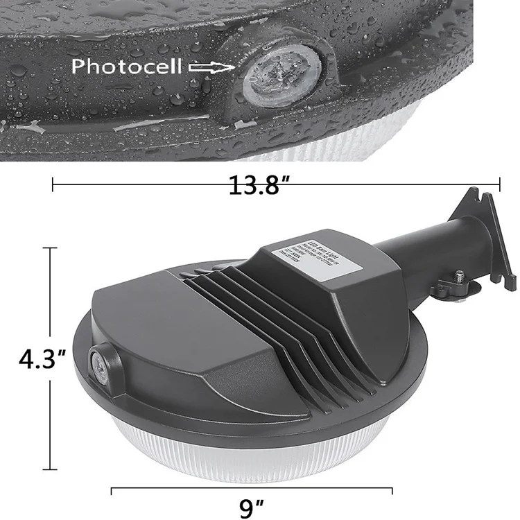 DLC ETL listed Dusk to Dawn Photocell Sensor 42W 58W Outdoor LED Barn Light