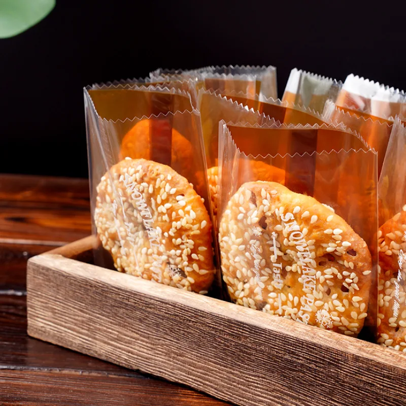 Snack Food Bags Manufacture Custom Printed Opp Plastic Candy Biscuits Cookie Self Adhesive Seal Gift Food Bread Packaging Bags