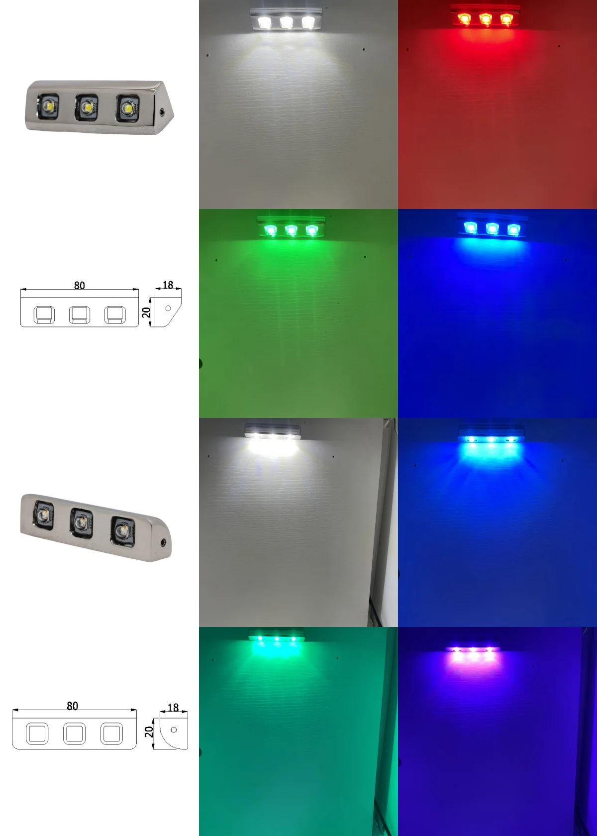 3W Waterproof IP68 Garden House Marine Boat Yacht Walkway Stair LED Wall Light