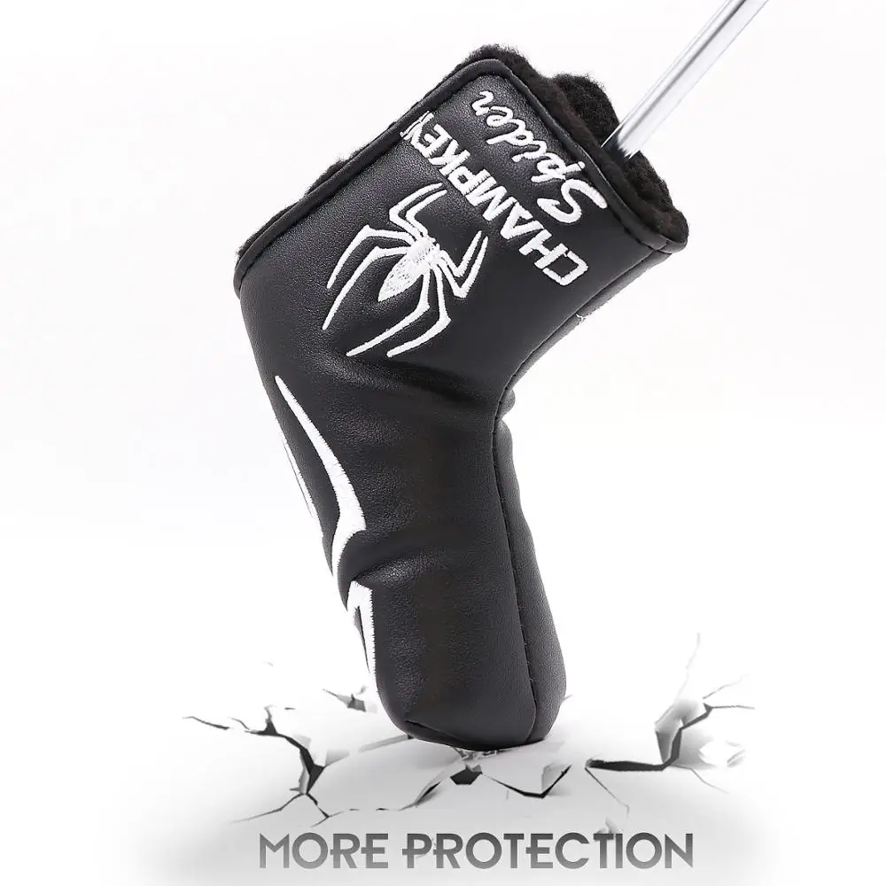 
Wholesale Custom Magnetic Golf Putter HeadCover Spider Design PU Leather Golf Blade Cover 