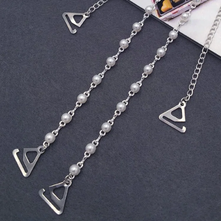 HJR-206 Wholesales Handmade Pearl Beaded Metal Anti-skid Shoulder Exposure Bra Straps