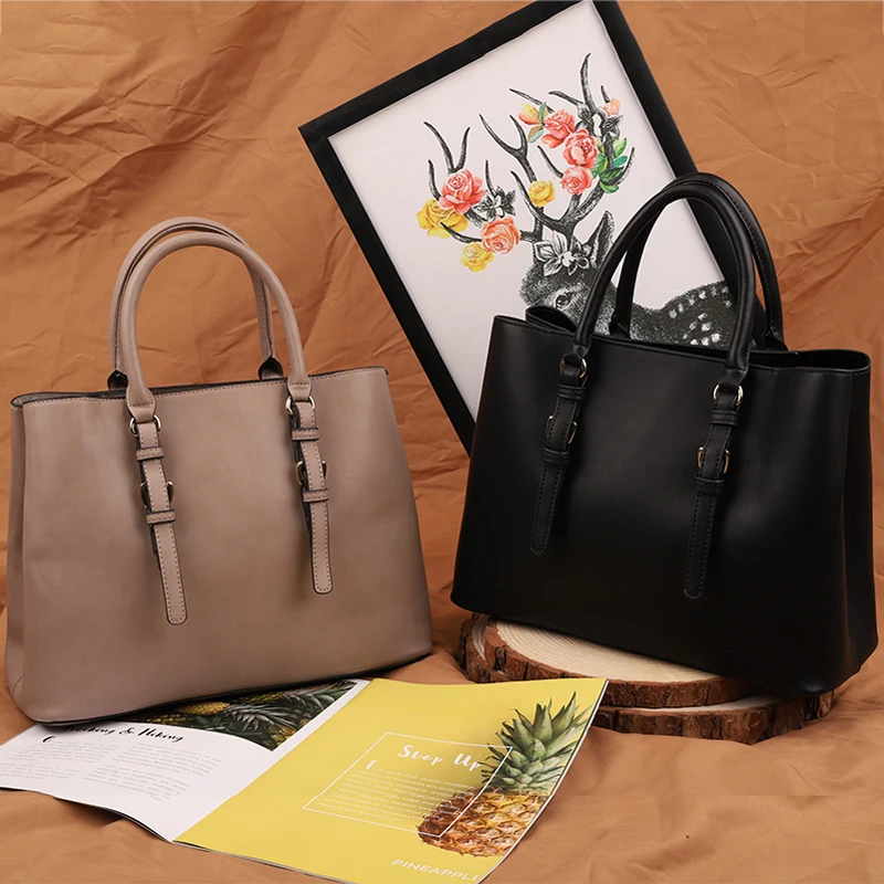 New Online Shopping Custom Wholesale Women handbags PU Leather Lady Tote Shoulder Bags