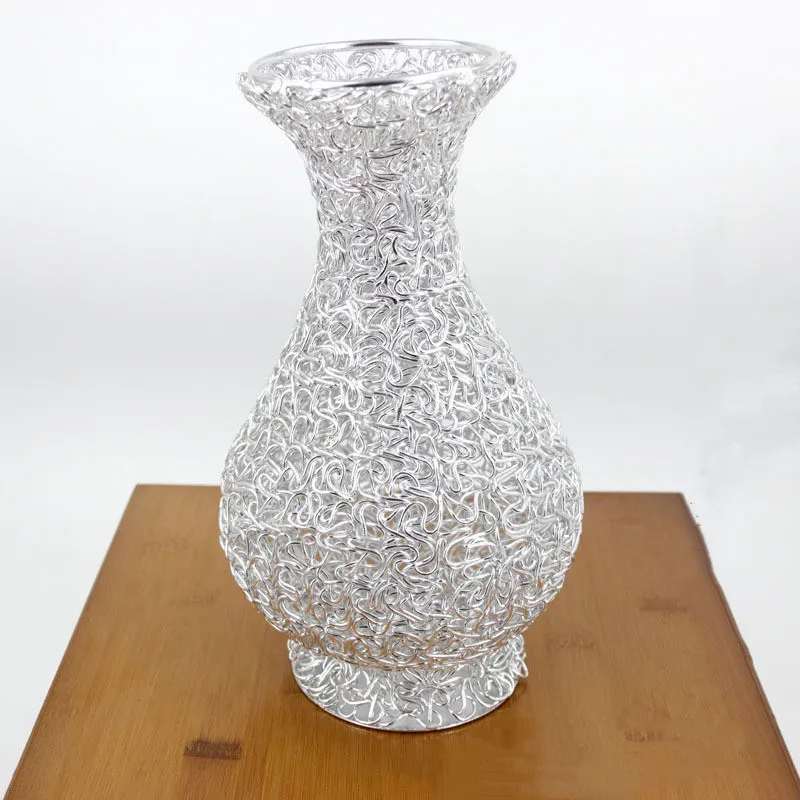 Colored alumina thread vase Plant dried flower vase Living room home decoration flower arrangement wedding decoration vase