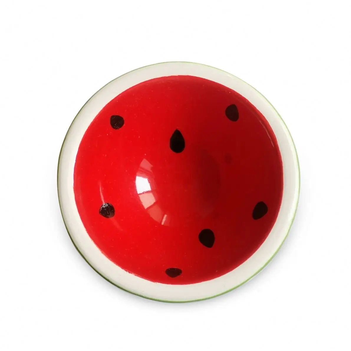 Modern Handpainted Dolomite Watermelon Bowl Salad & Fruit Soup Bowl Sustainable Ceramic Candy Bowl for Weddings & Giveaways