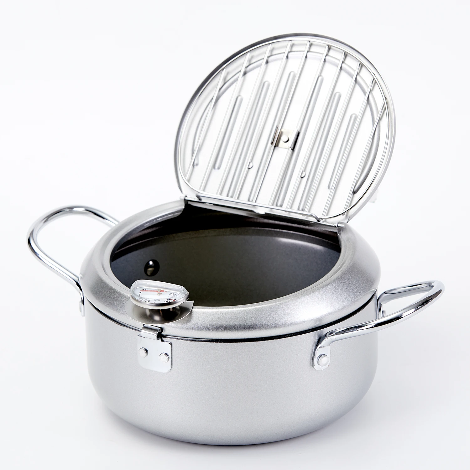 20cm24cm Tempura Frying Pan Set with Net Fried Chicken Tool Tape Thermometer Fryer Pot