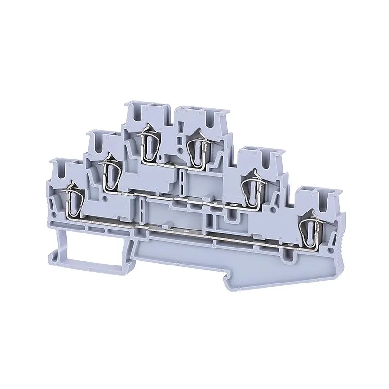 Three-layer ST-2.5-3L spring terminal block Quick connect and plug UK guide type in-line plug terminal 2.5mm2
