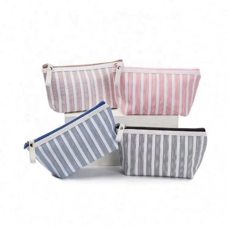 Wholesale Custom Design Logo Printed Plain Organizer Gift Pencil Cotton Canvas Pouch Toiletry Travel Makeup Cosmetic Bag