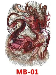 Wholesale sexy beauty skull flower lion fox peacock waterproof full back tattoo stickers